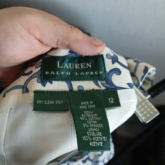 Ralph Lauren Blue and White Floral A-Line Skirt - Picture 7 of 11